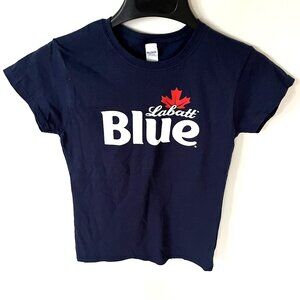 Women's Gildan Softstyle Labatt Blue Logo Tee Shirt Size M